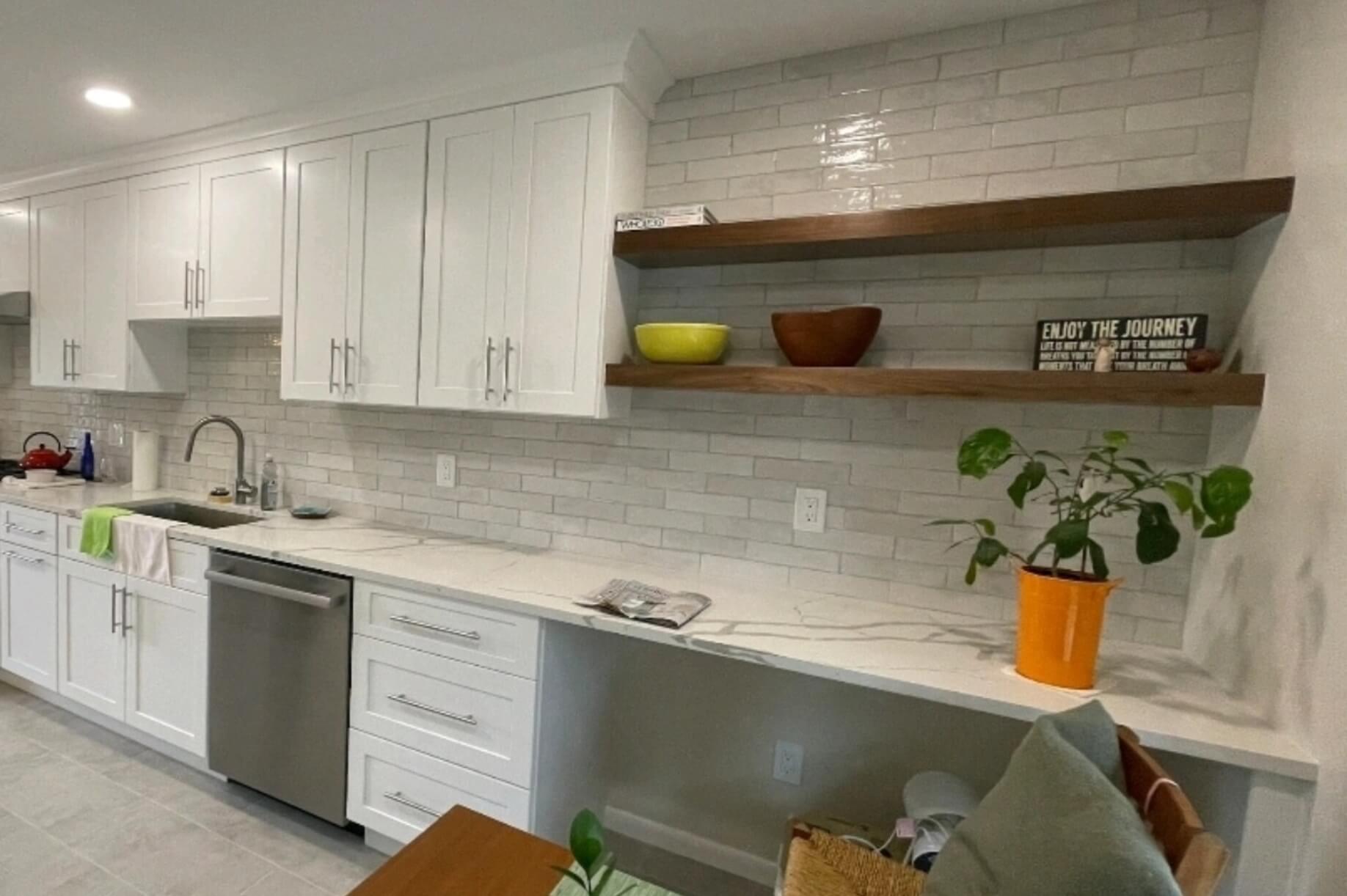 Kitchen remodel with new cabinets and island – home remodeling Wayland MA