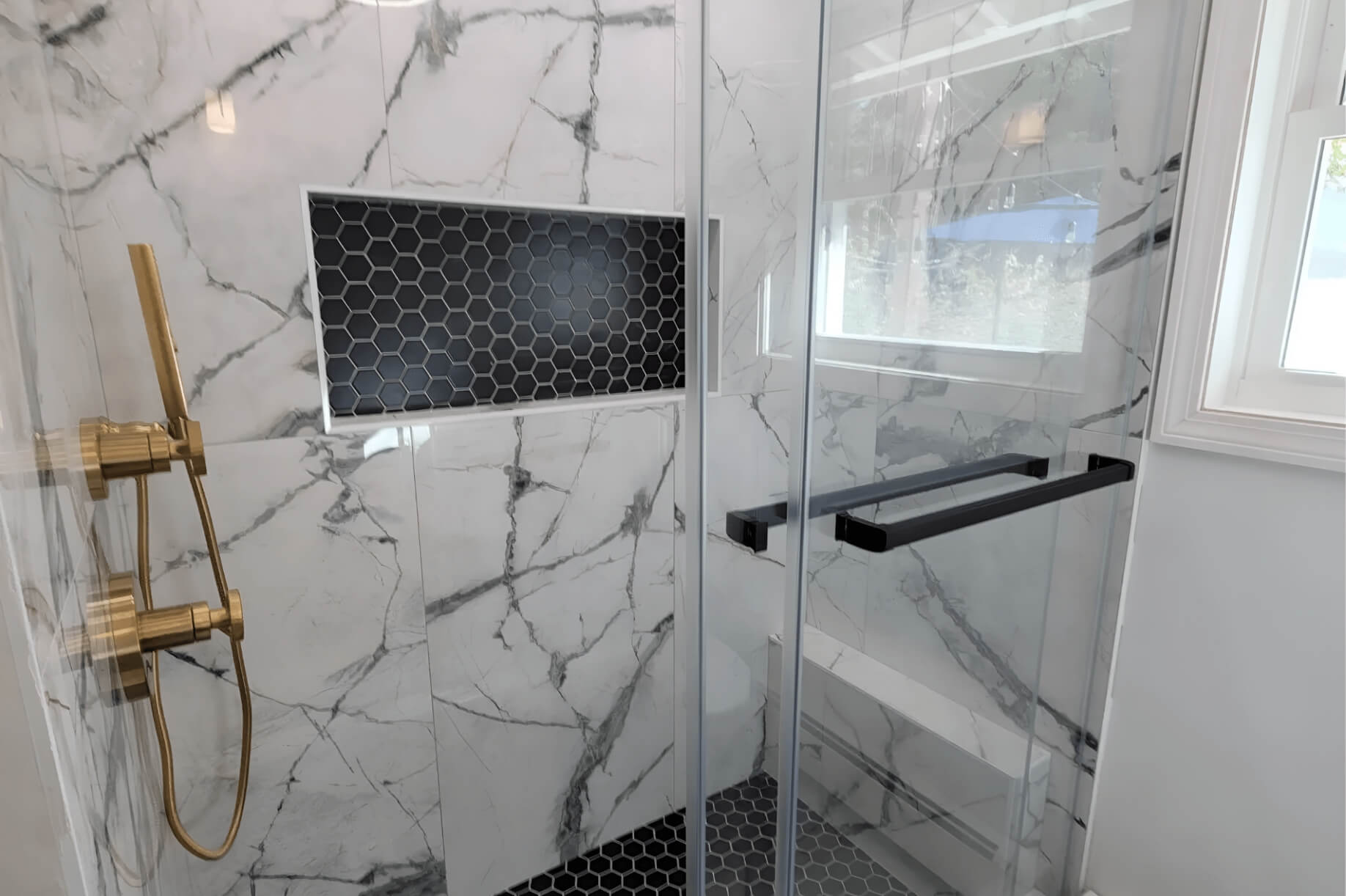 Stylish bathroom renovation with modern fixtures – home remodeling Southborough MA